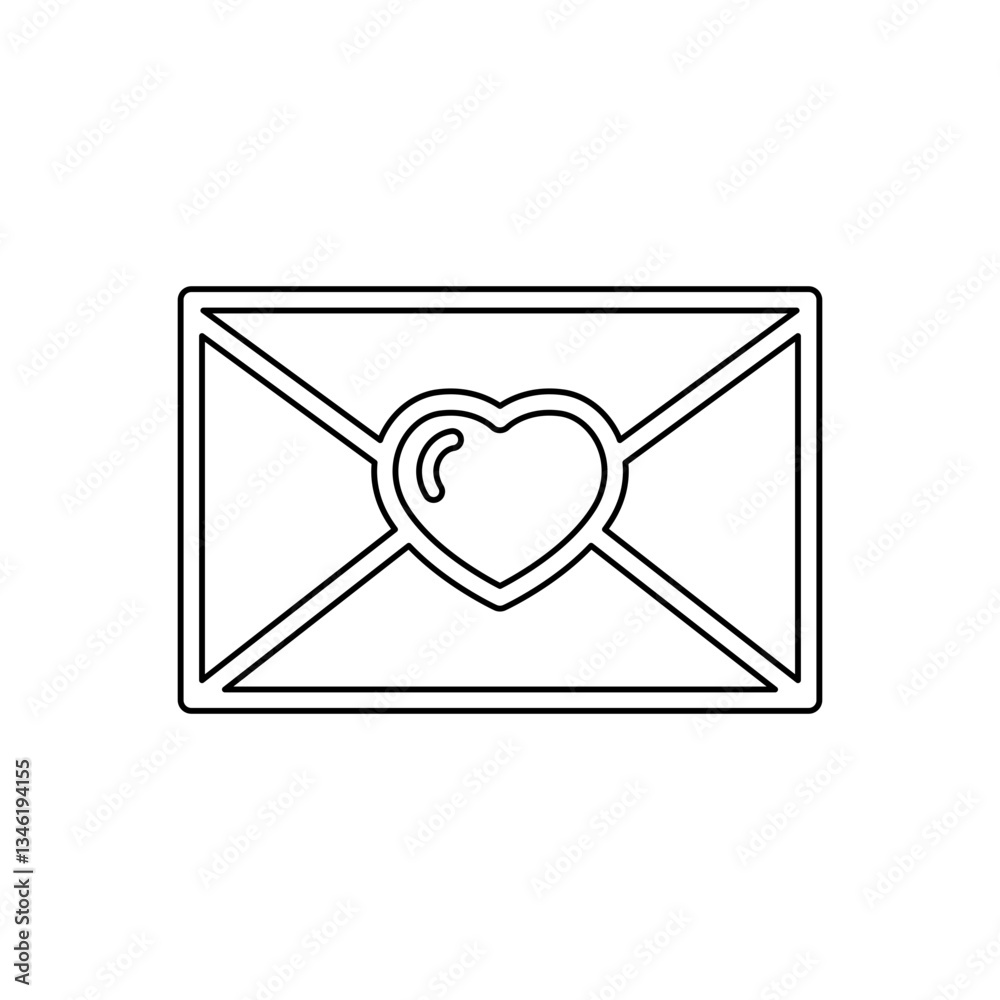 Greeting card icon in line style Greeting card icon in line style