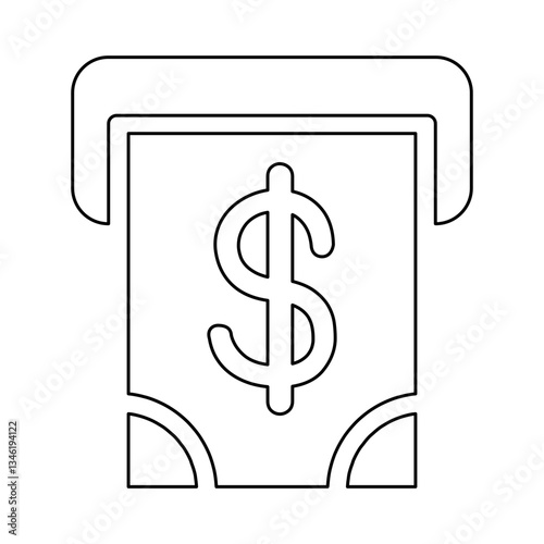 withdraw icon in line style