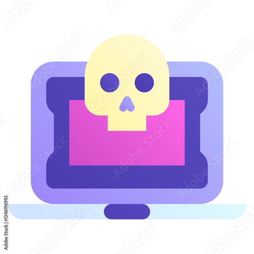Computer virus. Editable vector icon, coloured.