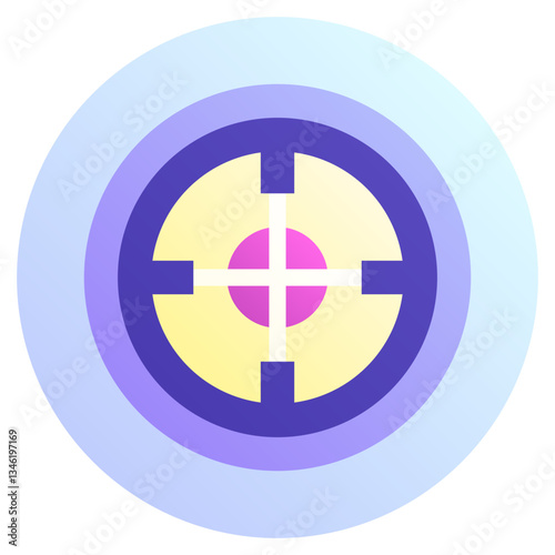 Target. Editable vector icon, coloured.