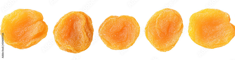 Red lentils are macro isolated on a white background in this top view