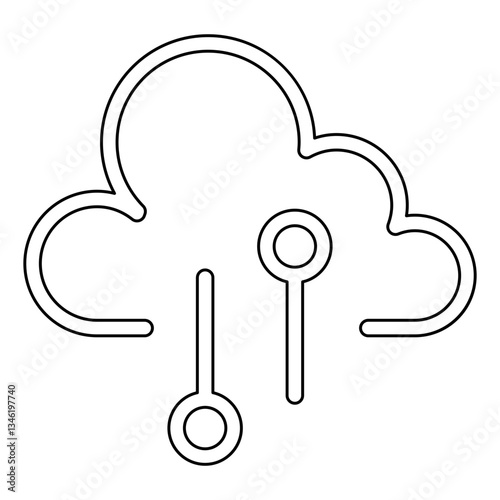 Cloud server icon in line style