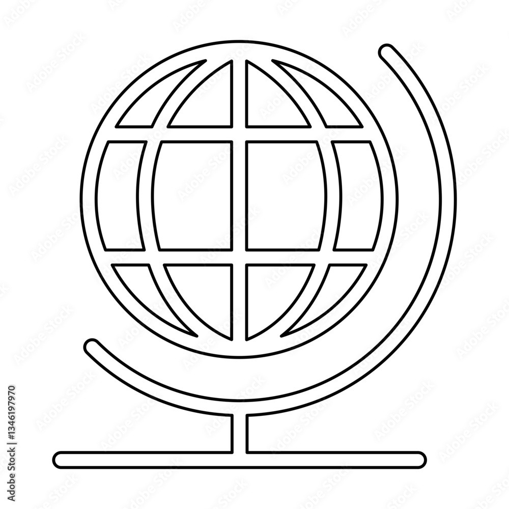 Obraz premium Globe icon in line style