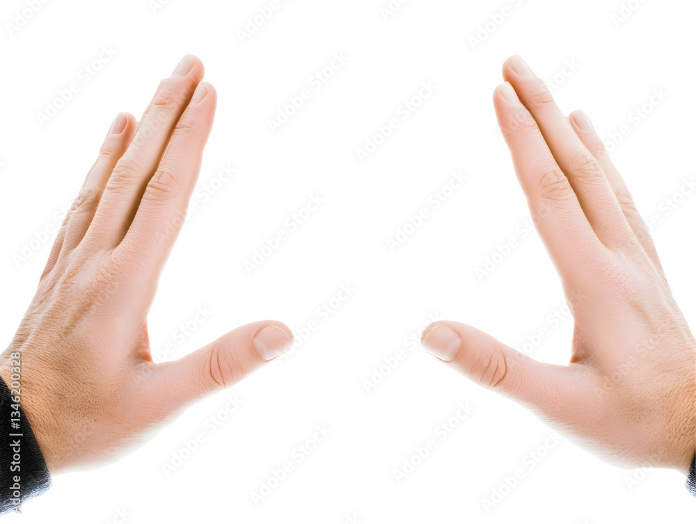 Realistic Image of Two Hands Making a Framing Gesture with Open Fingers Isolated on a Transparent Background Demonstrating Protection and Care in Digital Presentation Realistic Image of Two Hands Making a Framing Gesture with Open Fingers Isolated on a Transparent Background Demonstrating Protection and Care in Digital Presentation