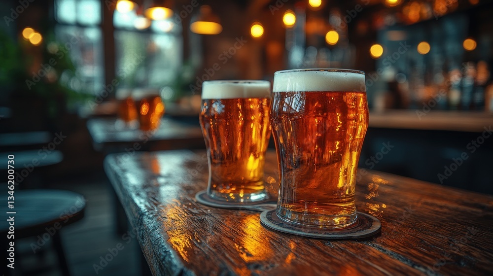 Craft Beer Tasting Experience at a Brewery with Patrons Sampling Unique Brews and Discussing Flavor Profiles Craft Beer Tasting Experience at a Brewery with Patrons Sampling Unique Brews and Discussing Flavor Profiles