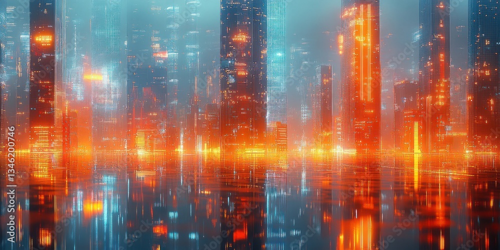 Naklejka premium Futuristic Logistics Warehouse with Advanced Technology and Smart Automation for Efficient Inventory Management and Distribution Systems