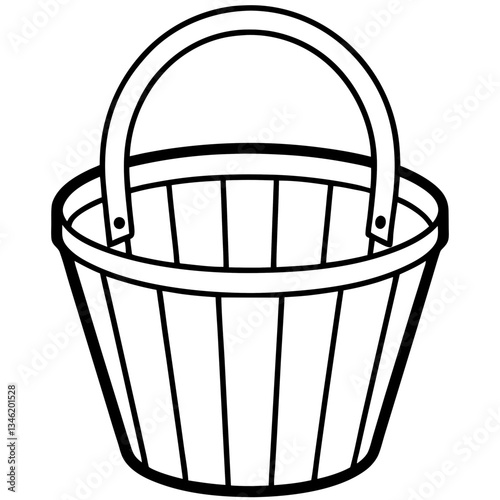 vector illustration of a metal bucket