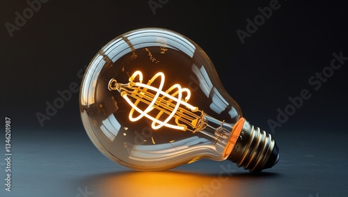 Wallpaper Mural This image features a vintage-style light bulb with a warm glow, highlighting its filament design. The bulb is set against a stark black background, enhancing its aesthetic appeal. Torontodigital.ca