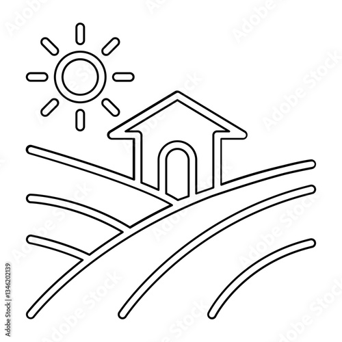 Field icon in line style