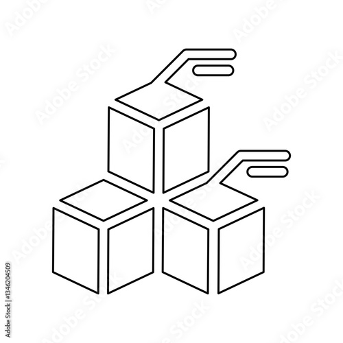 Data diagram icon in line style