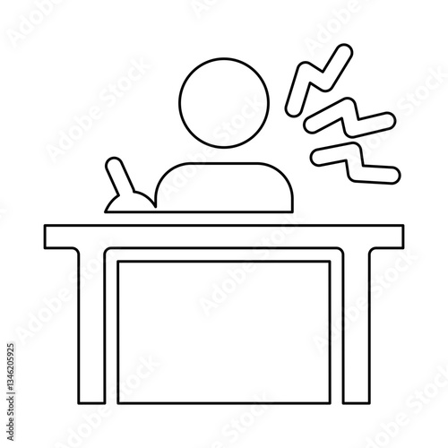 office syndrome icon in line style