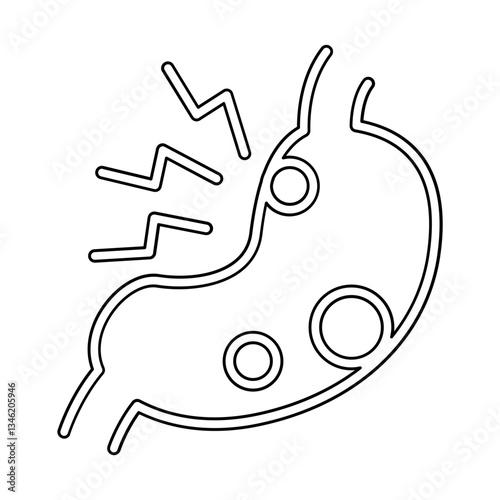 gastritis icon in line style 