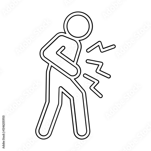 Stomachache icon in line style 