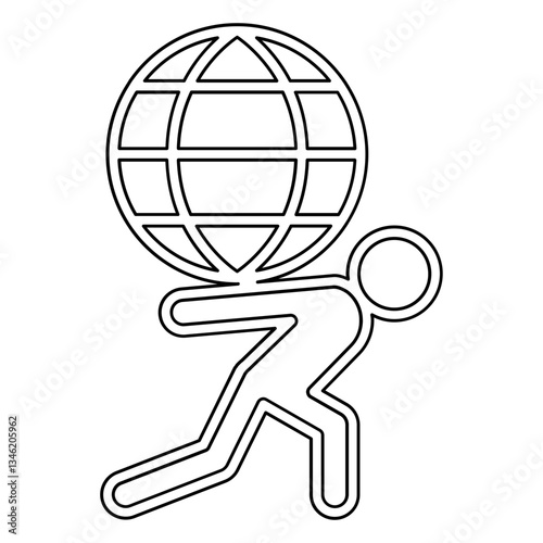 Carry the world icon in line style 