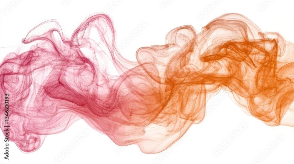 Abstract orange and pink smoke wave design art Abstract orange and pink smoke wave design art