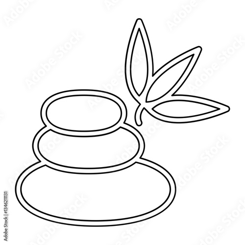 Hot rock treatment icon in line style