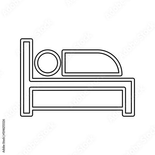Bed icon in line style
