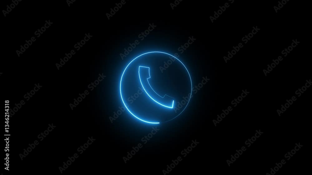 Neon Calling Icon Animation Background. Neon Calling Icon Animation Background.