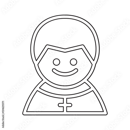 Priest icon in line style