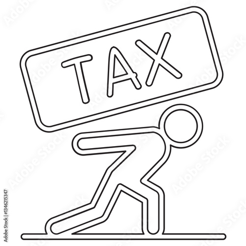Tax burden icon in line style