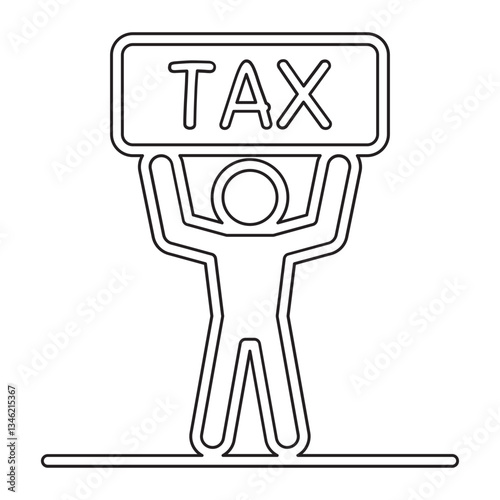 Tax burden icon in line style