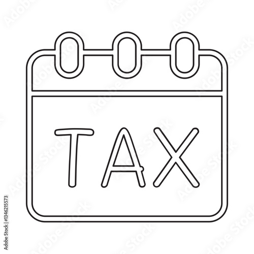 Tax time icon in line style