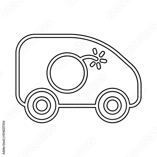Car bomb icon in line style