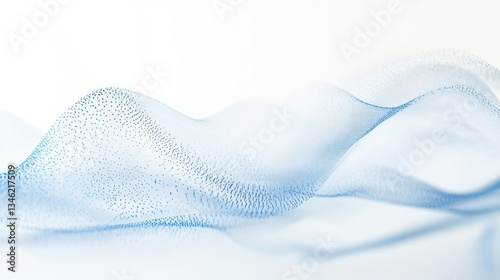 Abstract light blue wavy digital dots background