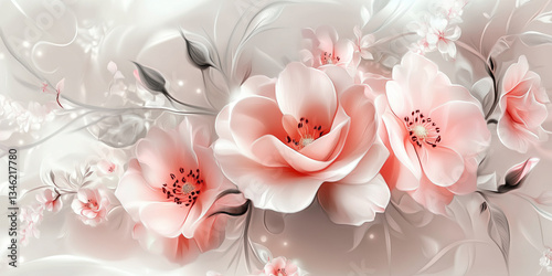 
beautiful scenes with flowers, suitable for wallpapers, book illustrations, romantic
