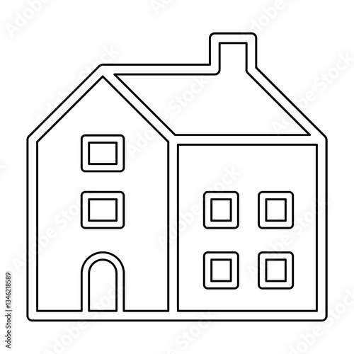 Apartment icon in line style