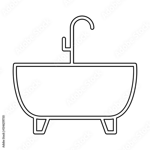 Bathtub icon in line style