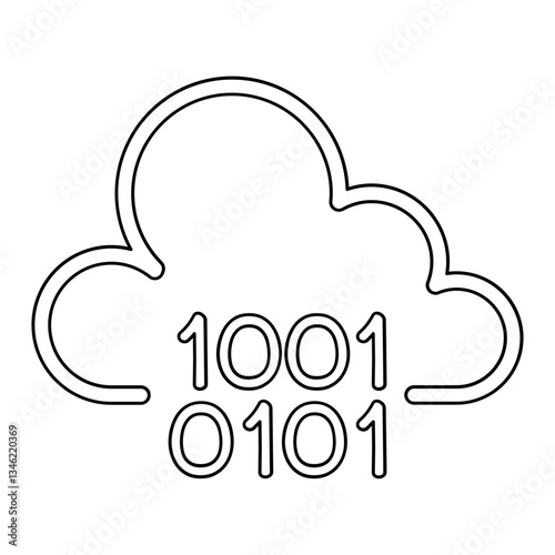 Cloud computing icon in line style