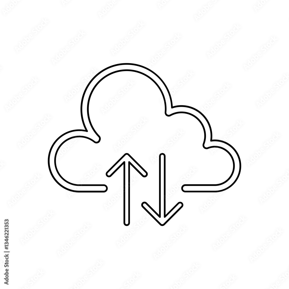 Cloud computing icon in line style Cloud computing icon in line style