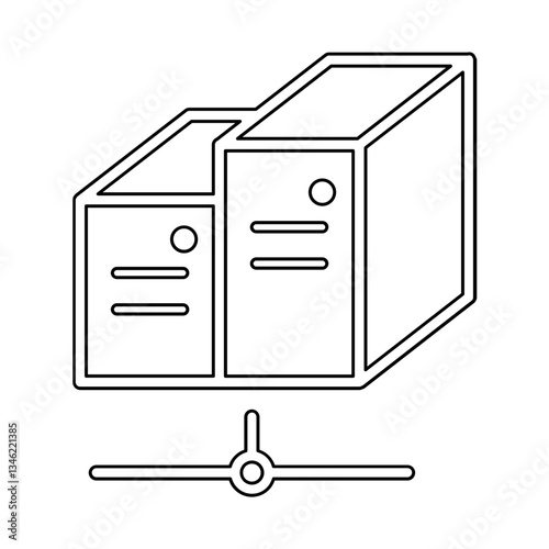 Server icon in line style