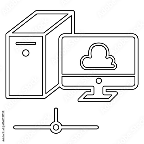Computer network icon in line style