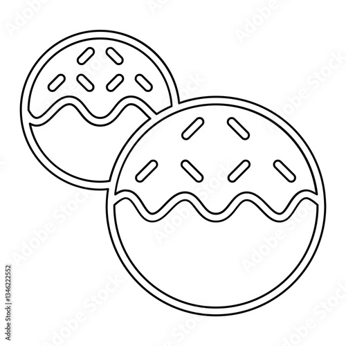 Chocolate ball icon in line style