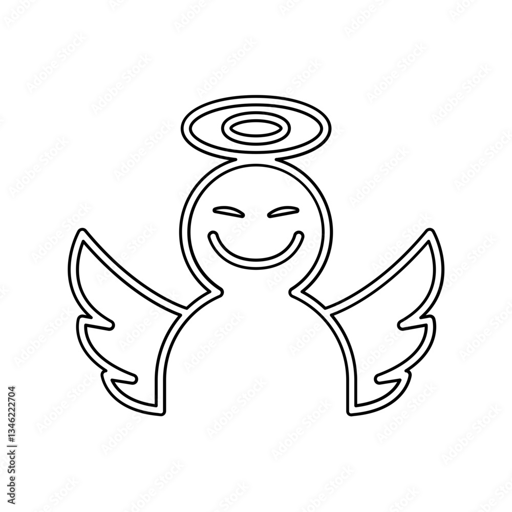 Fototapeta premium Angel icon in line style