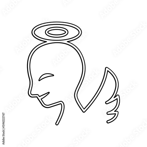 Angel icon in line style