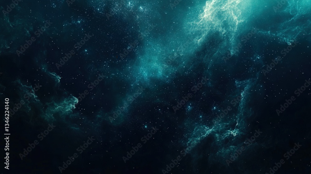 Obraz premium Abstract celestial dreamscape with nebulae, stars, deep navy, cosmic blending, and ethereal luminosity