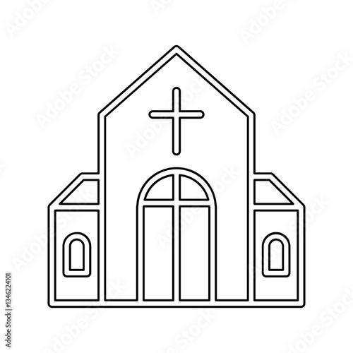 Church icon in line style