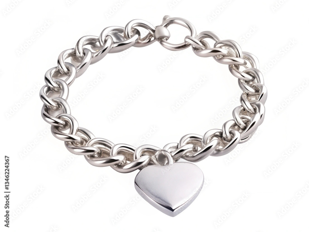 Obraz premium silver chain isolated on white transparent background