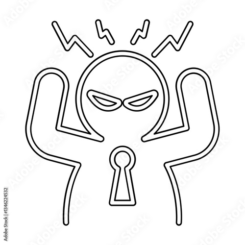 Angry icon in line style
