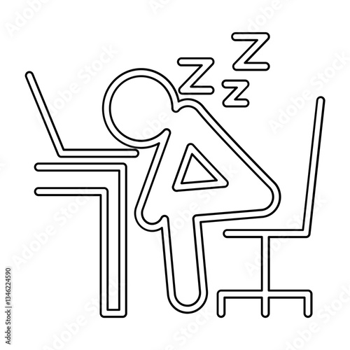 Sleepy icon in line style