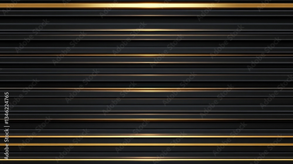Obraz premium Abstract background with horizontal golden lines on a black surface