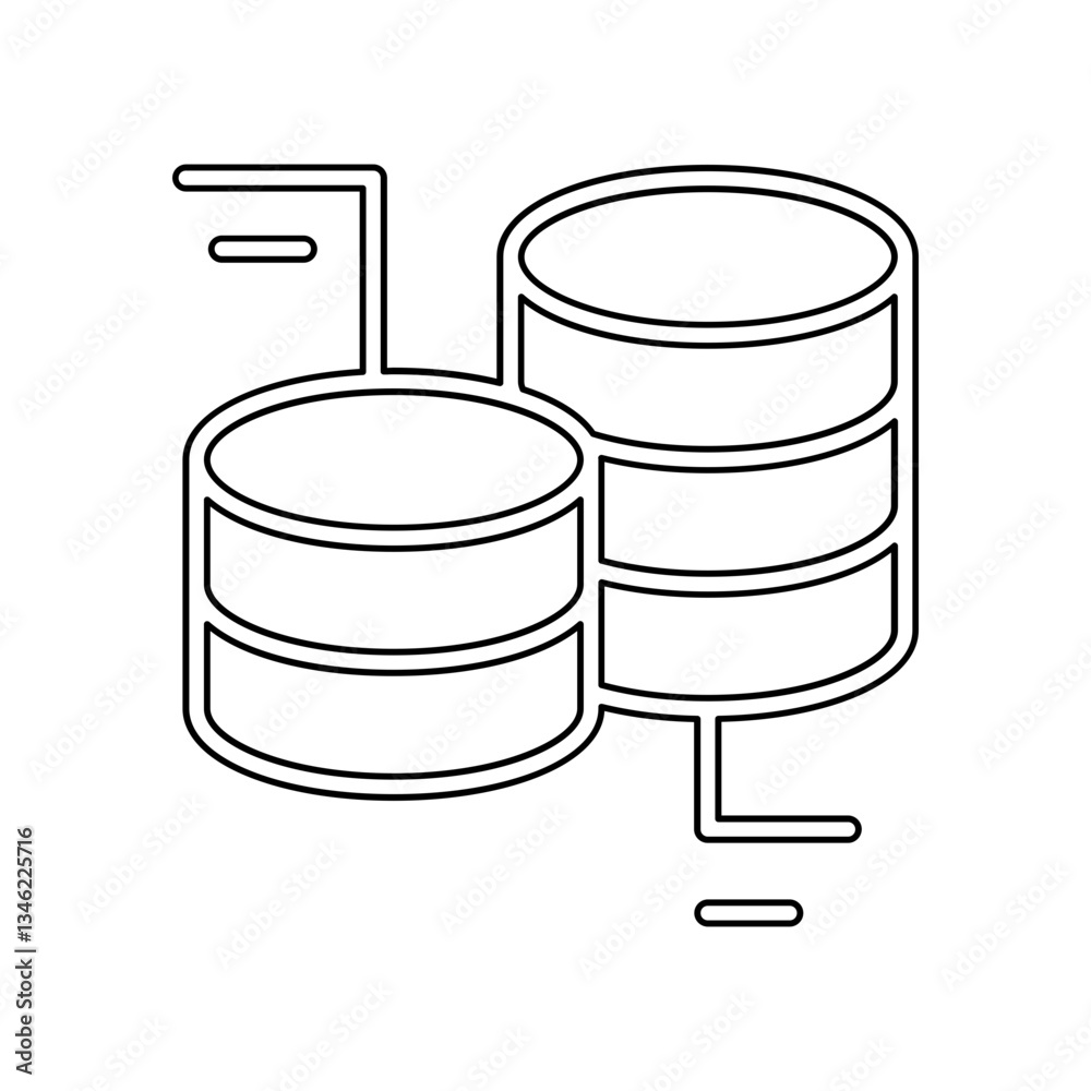Database icon in line style Database icon in line style