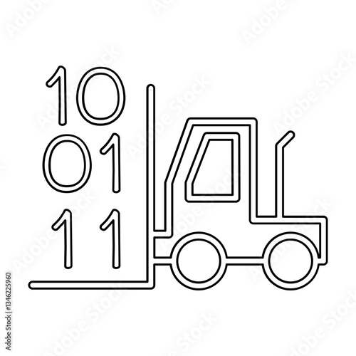 Data mining icon in line style
