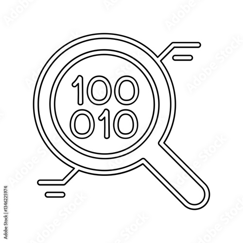 Data mining icon in line style