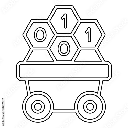 Data mining icon in line style