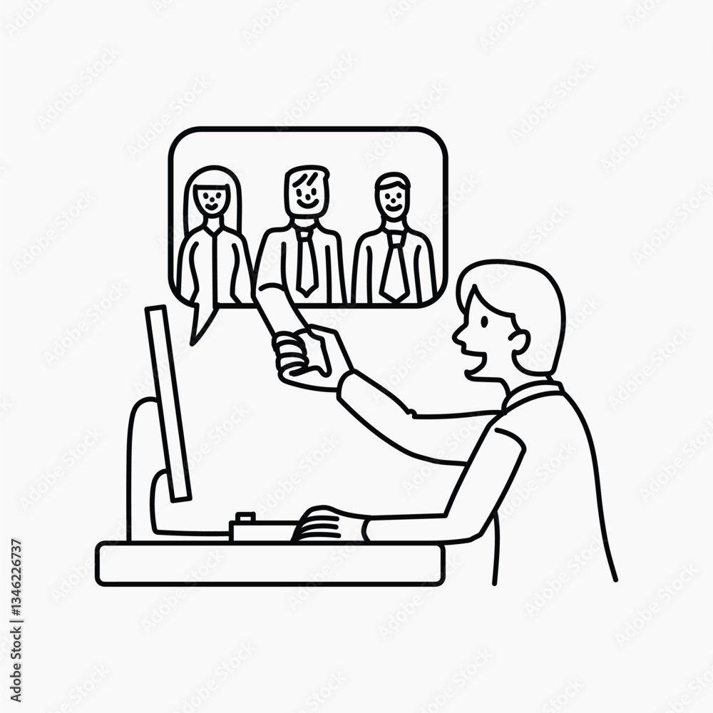 Doctor online seminar doodle collage element vector Doctor online seminar doodle collage element vector
