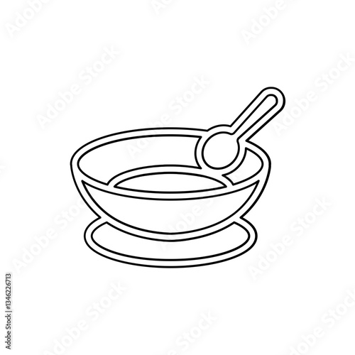 Soup icon in line style